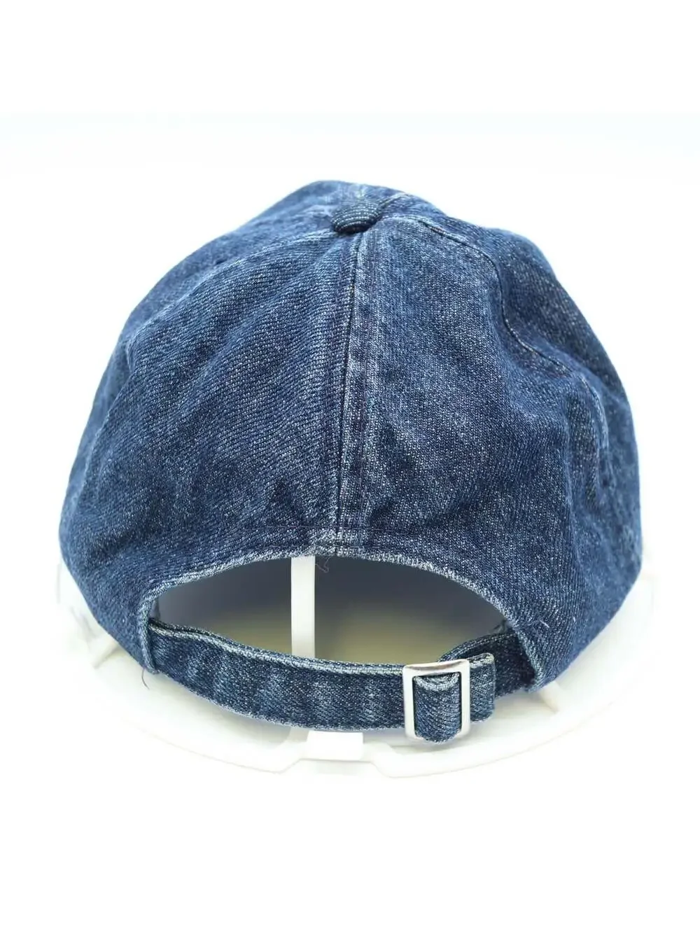 J. CREW Blue Denim Baseball Cap Chenille Patch Number 10 Adjustable Strapback